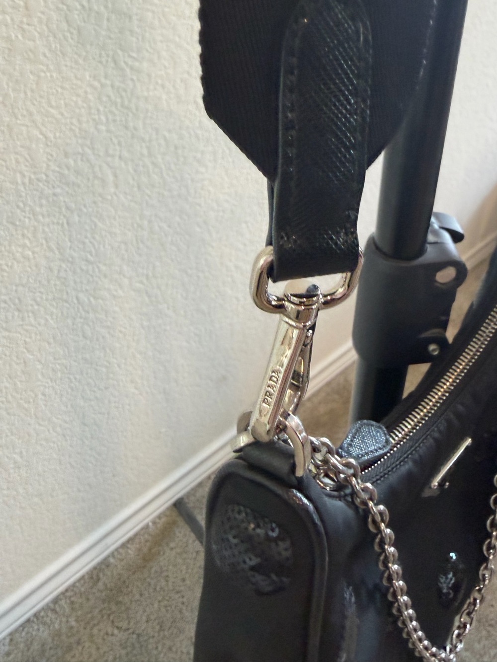 Prada Black Sequin Polka Dot Re-Edition Crossbody Bag - Picture 5 of 10